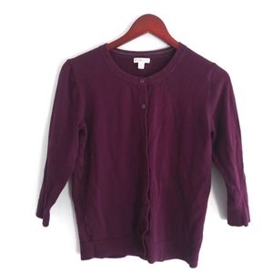 Merona SZ M Deep Red Burgandy Cardigan Sweater Front Buttons